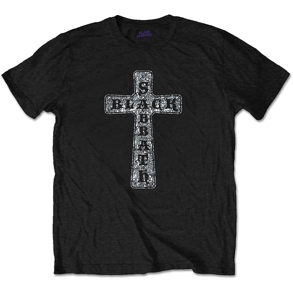 Black Sabbath Unisex Diamante T-Shirt: Cross (Medium)
