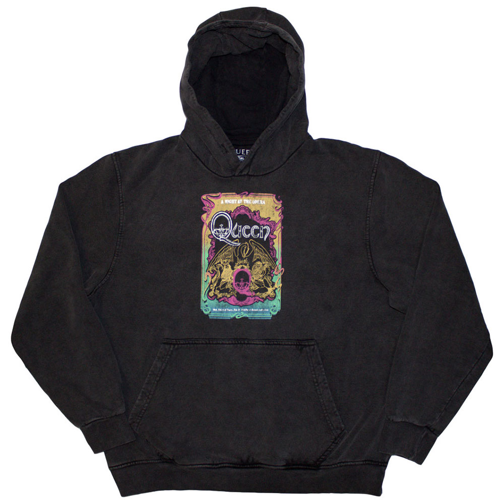 Queen Unisex Pullover Hoodie: A Night At The Opera Tour '76 (Wash Collection) (X-Large)