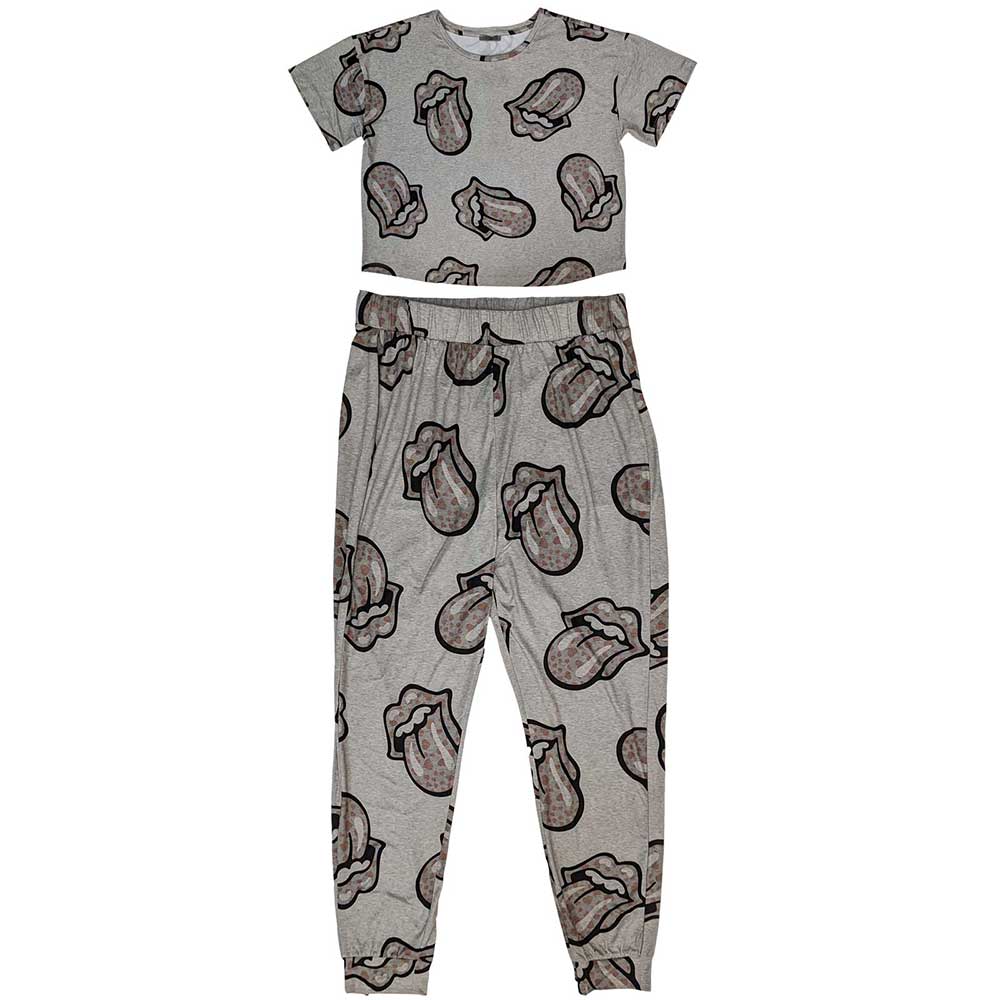 The Rolling Stones Ladies Pyjamas: Heart Tongue (Medium)
