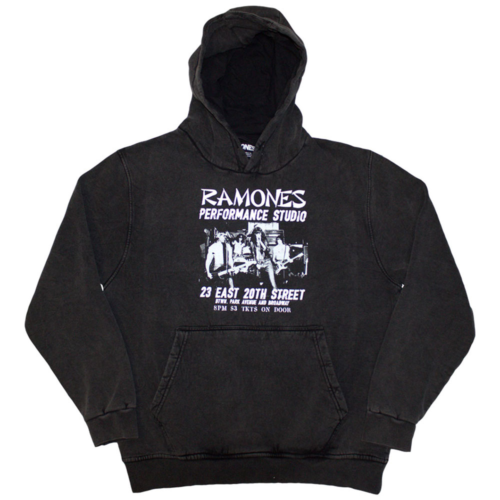 Ramones Unisex Pullover Hoodie: East Village (Wash Collection) (X-Large)