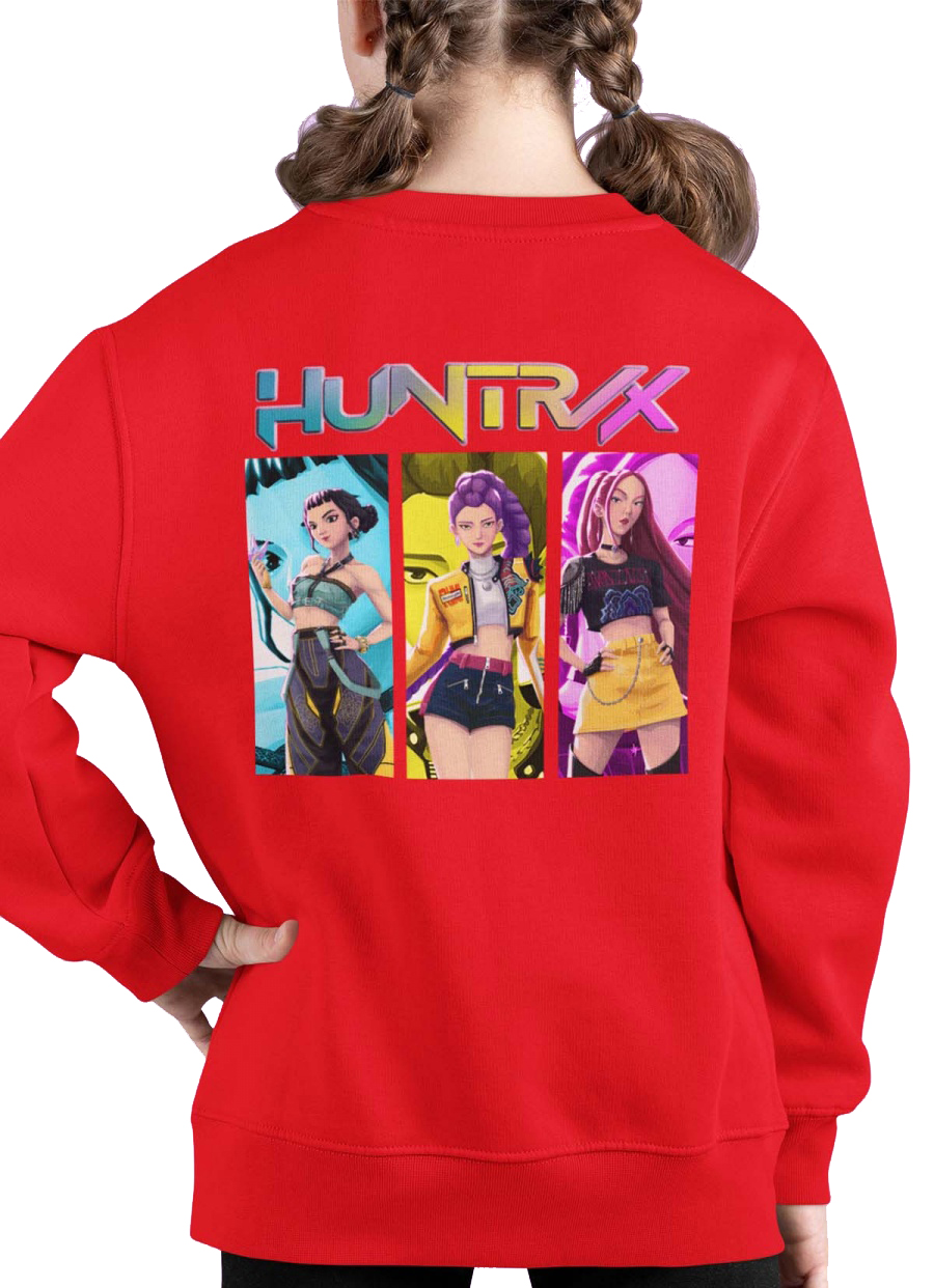 Huntrix Kpop Demon Hunters Barn Genser - Trio - Rød- Unisex