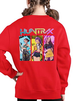 Huntrix Kpop Demon Hunters Barn Sweatshirt - Trio - Röd - Unisex