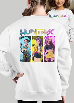 Huntrix Kpop Demon Hunters Barn Sweatshirt - Trio - Vit - Unisex