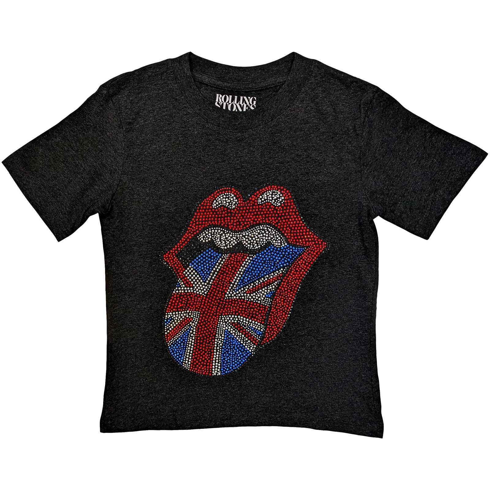 The Rolling Stones Kids Embellished T-Shirt: British Tongue (Diamante) (3-4 Years)