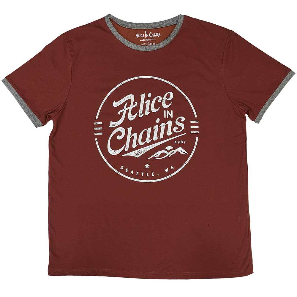 Alice In Chains Unisex Ringer T-Shirt: Circle Emblem (Small)
