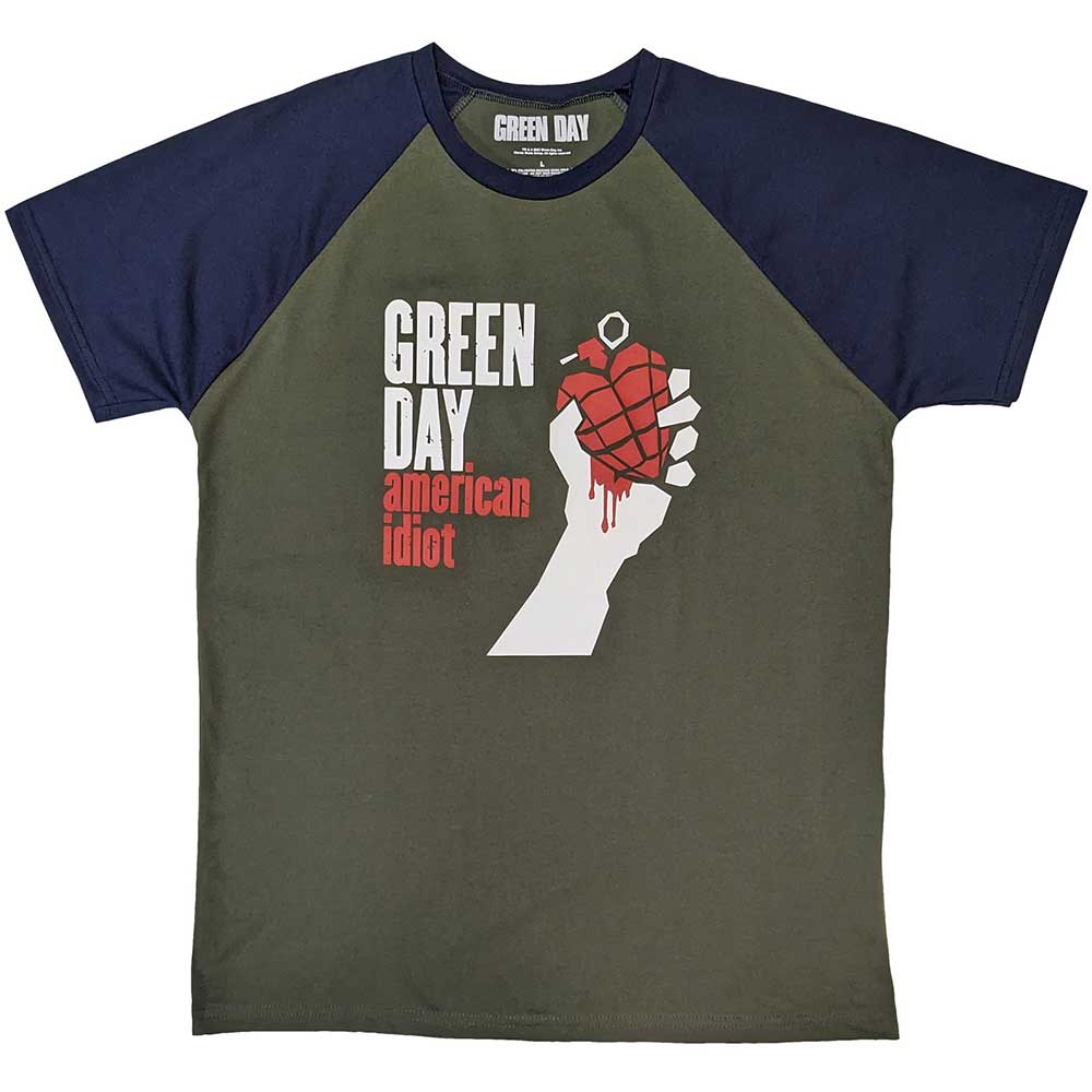 Green Day Unisex Raglan T-Shirt: American Idiot (Small)