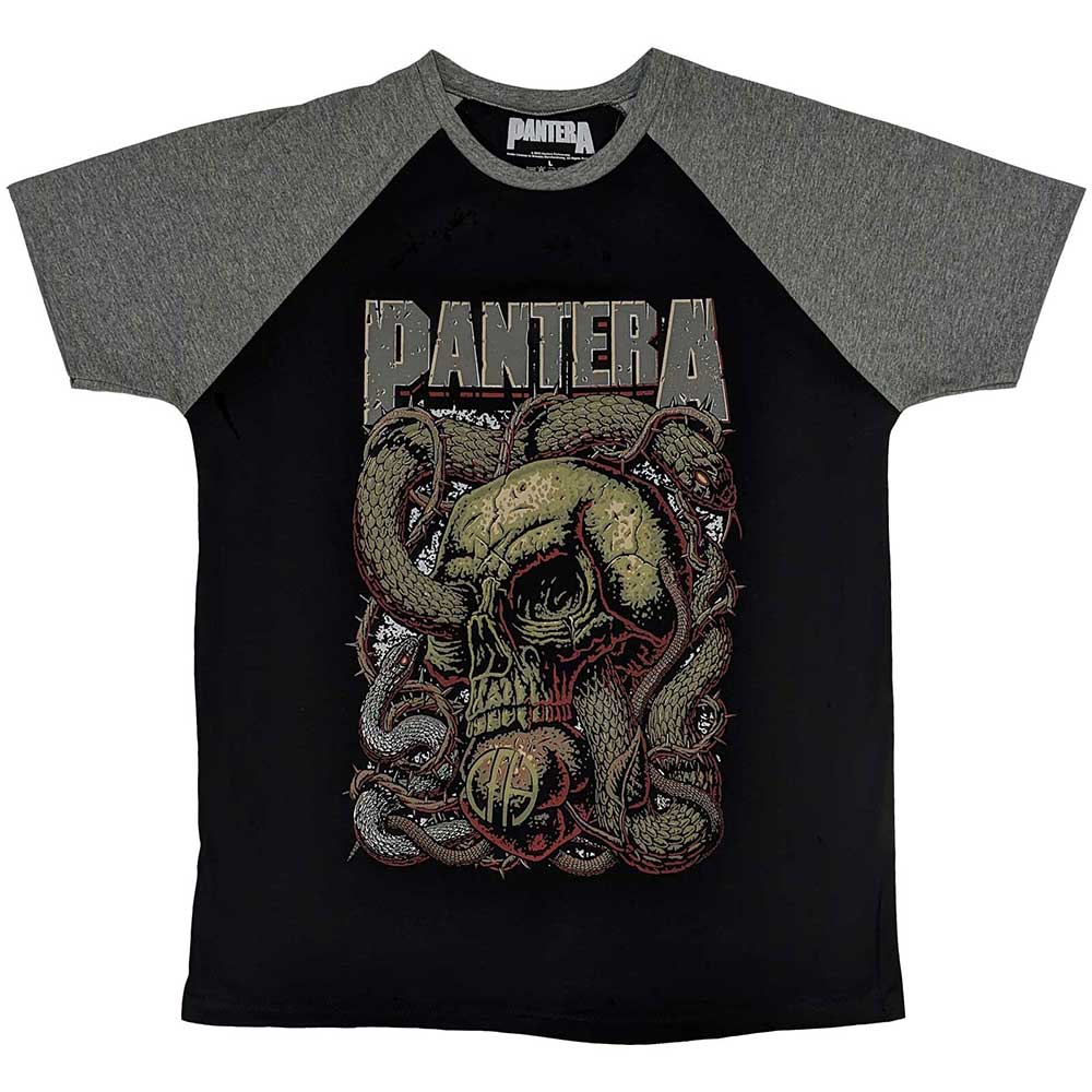Pantera Unisex Raglan T-Shirt: Serpent Skull (Small)
