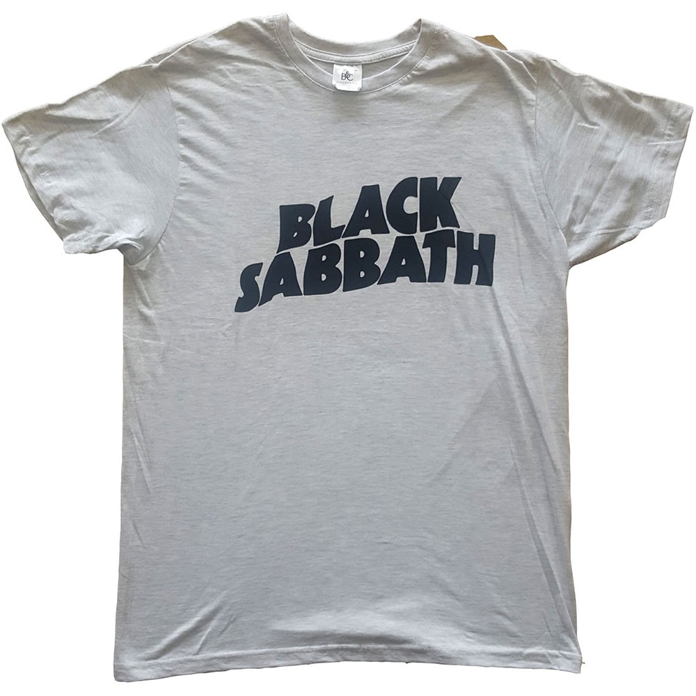 Black Sabbath Unisex T-Shirt: Black Wavy Logo (Medium)