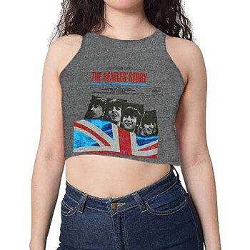 The Beatles Ladies Vest T-Shirt: The Beatles Story (Cropped/Hotfix) (X-Large)