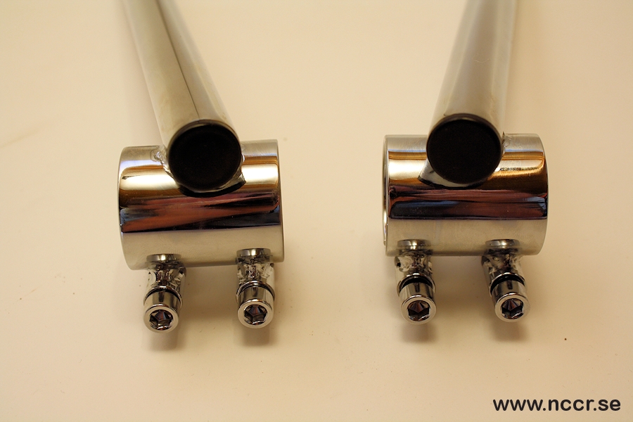 Oldschool 41mm Clip-on - 1", verchromt, H-D und Triumph - 3
