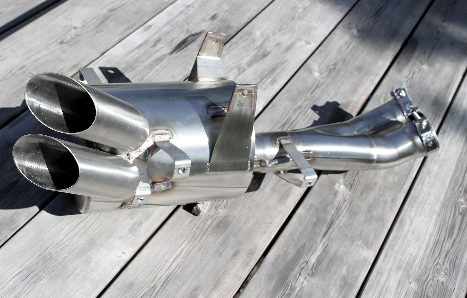 APH (Alan Hawkes) by NCCR Slip-on DUAL EXIT exhaust EBR 1190 RX/SX - 9