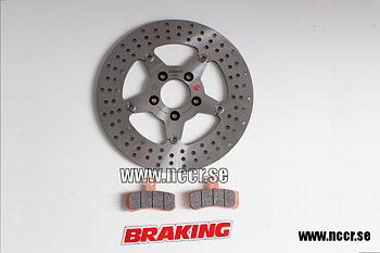 BRAKING Set H-D 300mm FLOAT front Disc and pads