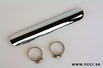 Exhaust heat shield, chrome 300mm
