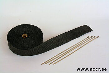 Avgasrör bandage svart, 2" -15m