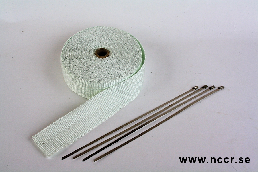 Auspuffband weiss, 2" -15m