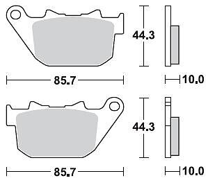 Braking Bromsklossar Bak CM 88 HARLEY D. XL 883 SPORTSTER CUSTOM, Braking Art. Nr.  901CM88