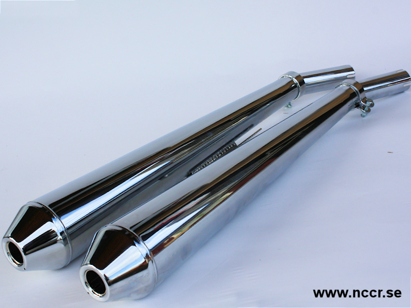 Dunstall Replica long, pair with adapter tube - 2