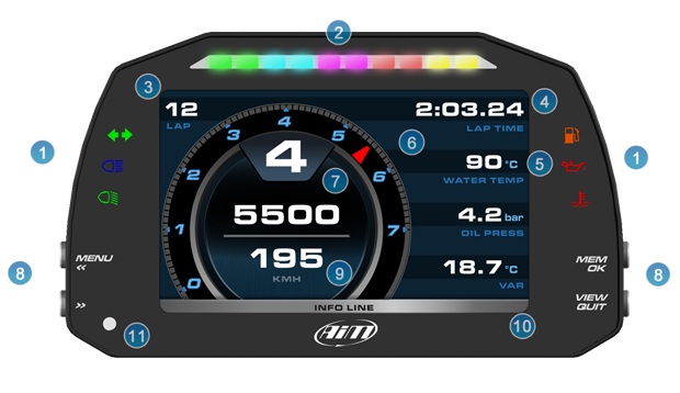 AIM MXS 1.2  Icon Dash Logger for Buell / EBR 1190 RX / SX - 5