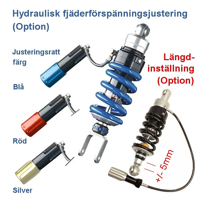 Wilbers stötdämpare Typ 630 TS Road, Moto Guzzi V7 Cafe LW, 2009 - 2012 - 3