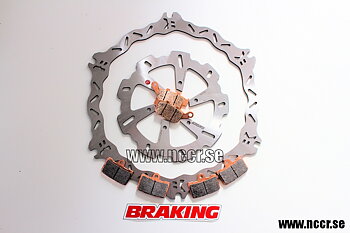 BRAKING Set Buell XB 08-10 fram/bak Skivor med Klossar