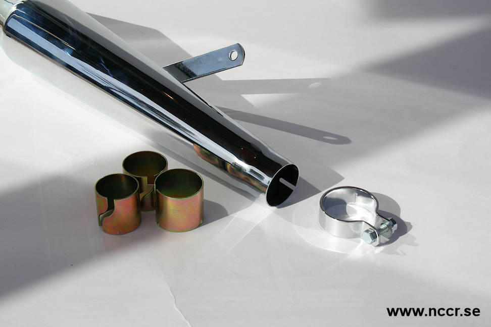 Ton-up Muffler krom med adapterrör - 4