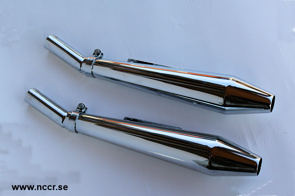 Ton-up Muffler krom med adapterrör, par - 6