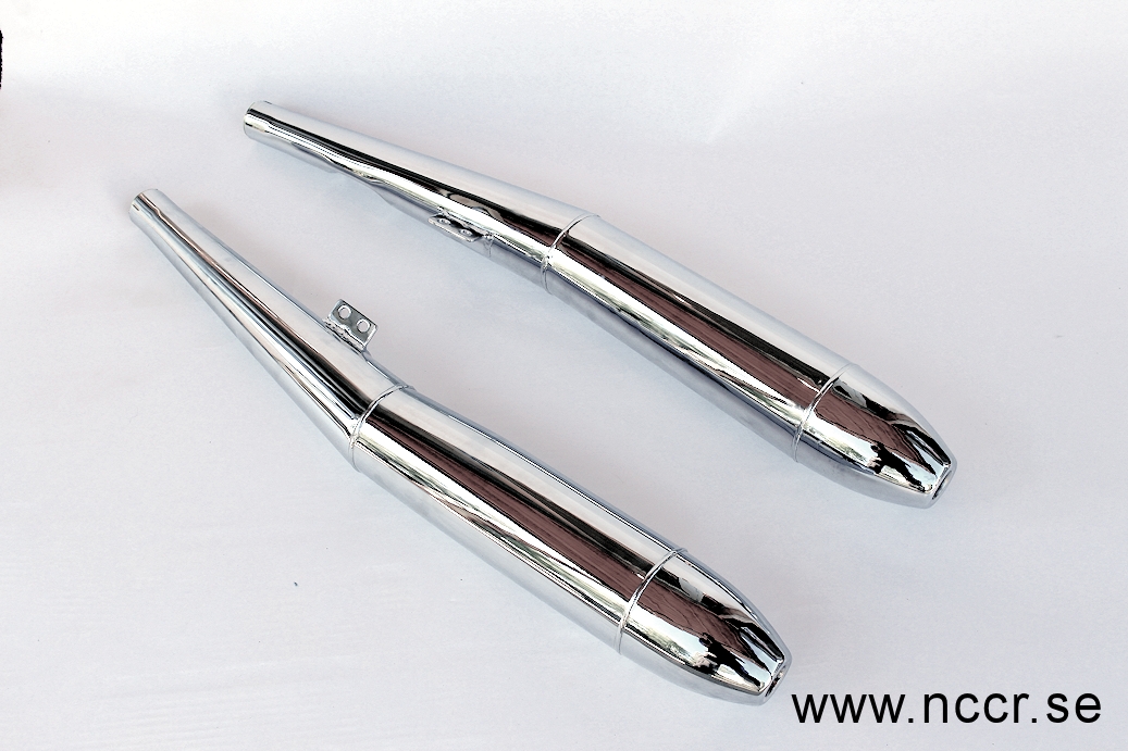 BMW Cigar style Ljuddämpare, krom par R50/5,R60/5,R75/5 1969-72