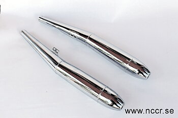 BMW Cigar style Ljuddämpare, krom par R50/5,R60/5,R75/5 1969-72