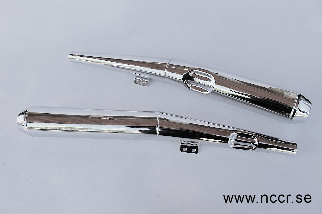 BMW Ljuddämpare, krom par BMW R60/6/7, R75/6/7, R80/7, R100/7, R100 - 4