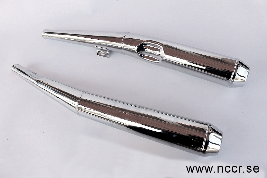 BMW Ljuddämpare, krom par BMW R60/6/7, R75/6/7, R80/7, R100/7, R100 - 6