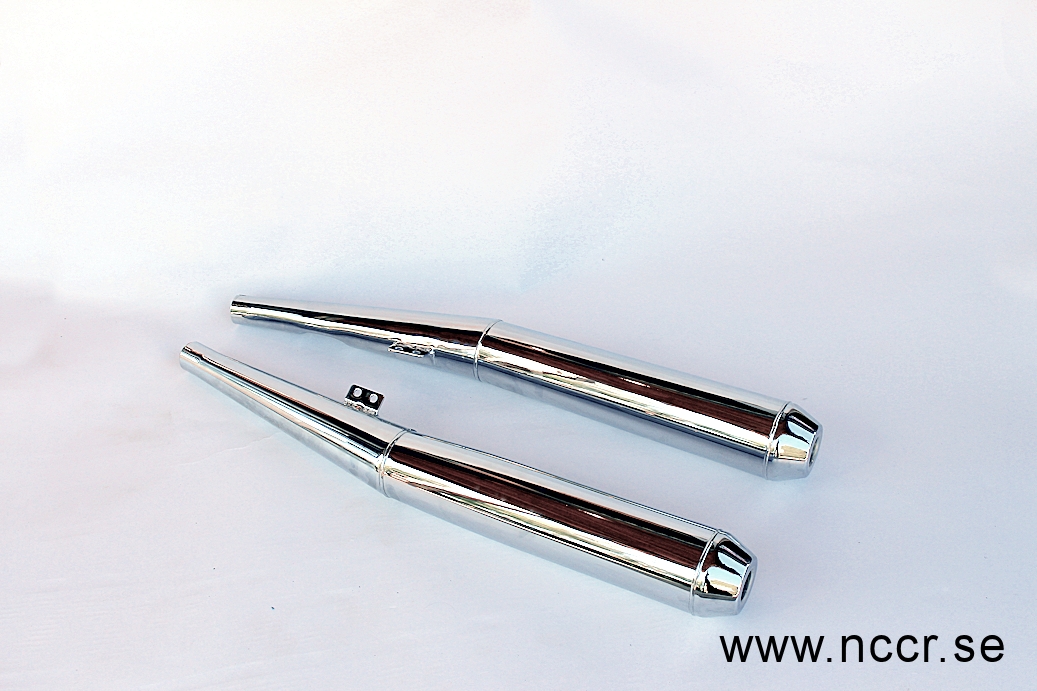 BMW Ljuddämpare, krom par BMW R60/6/7, R75/6/7, R80/7, R100/7, R100