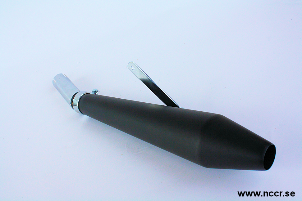 Ton-up Muffler BLACK med adapterrör, par - 2