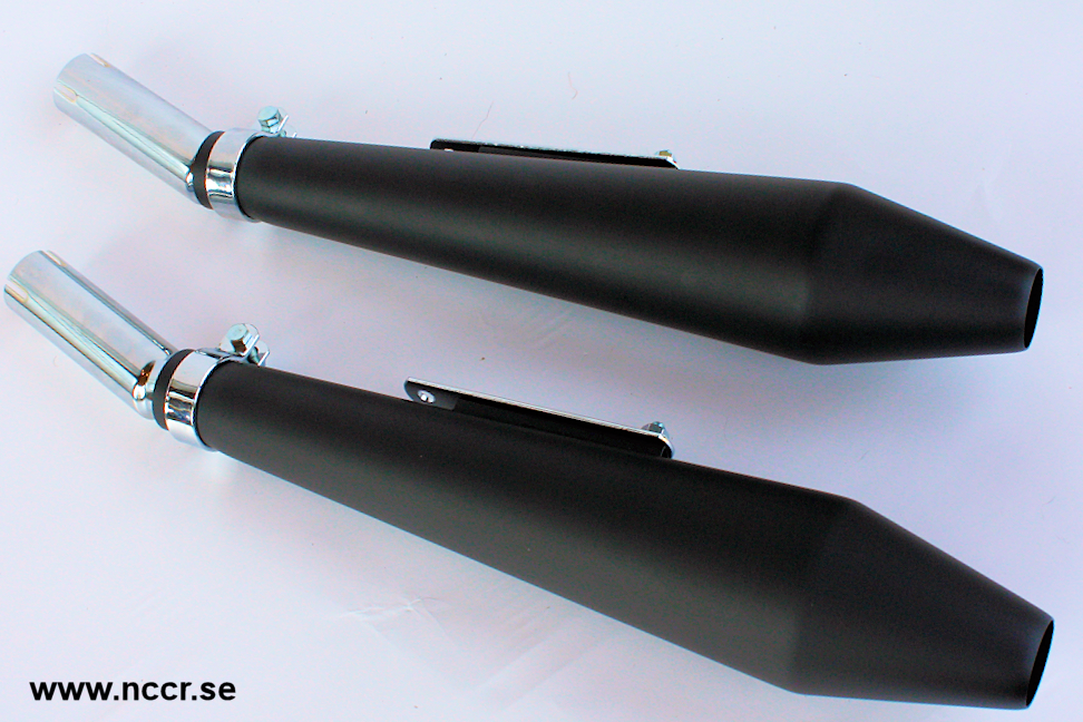 Ton-up Muffler BLACK med adapterrör, par - 5