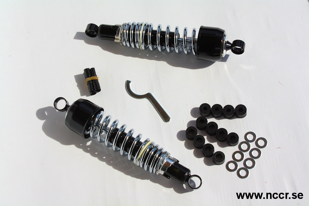 Girling Style Stötdämpare (par) Suzuki GT250L/M/A/B/C kromad, år 73-78