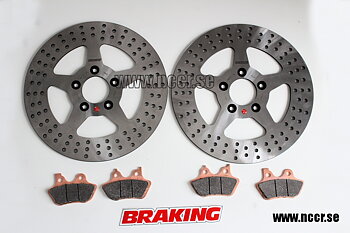 BRAKING Set H-D 292mm FIX front/rear Discs and pads