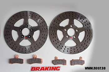 BRAKING Set H-D 300mm FIX front/rear Discs and pads