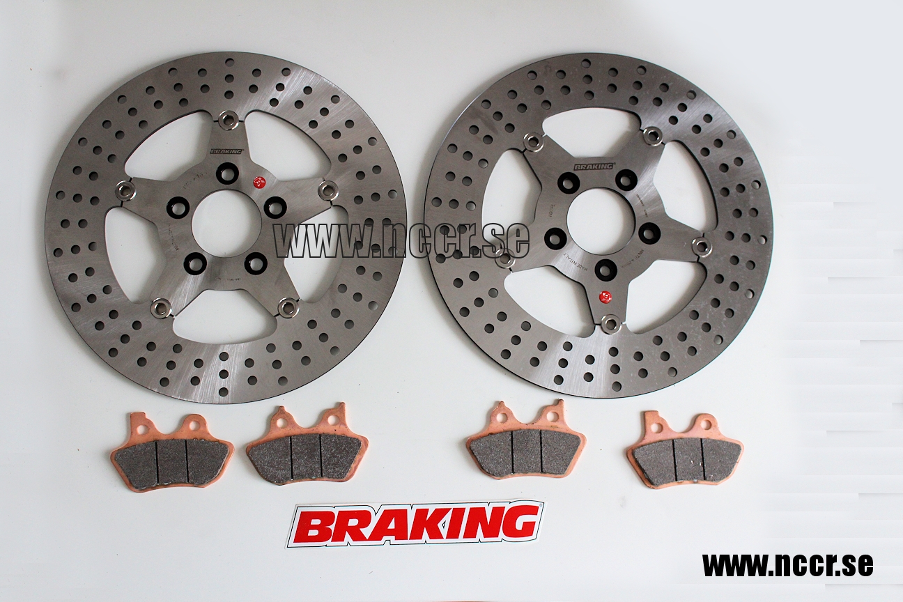 BRAKING Set H-D 292mm FLOAT front/rear Discs and pads
