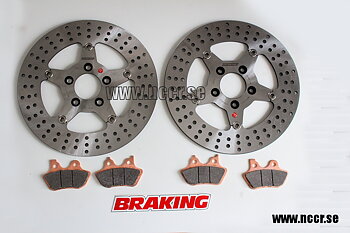 BRAKING Set H-D 292mm FLOAT front/rear Discs and pads