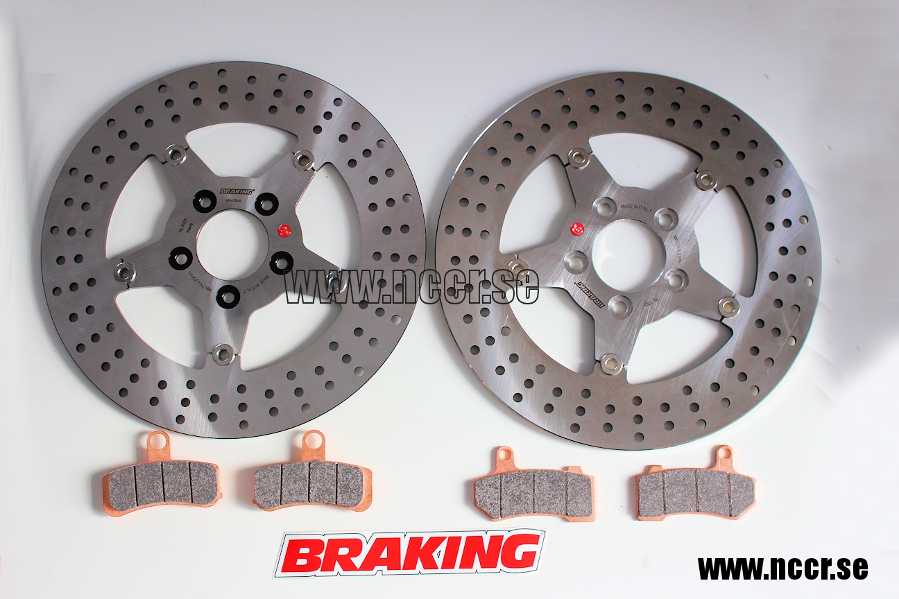 BRAKING Set H-D 300mm FLOAT front/rear Discs and pads