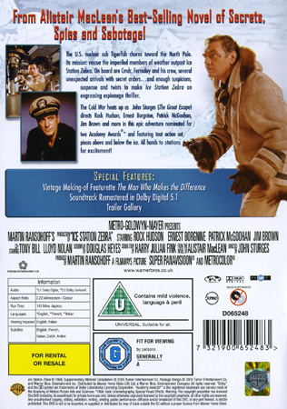 DVD ESTAÇAO POLAR ZEBRA - ROCK HUDSON ERNEST BORGNINE JIM BROWN