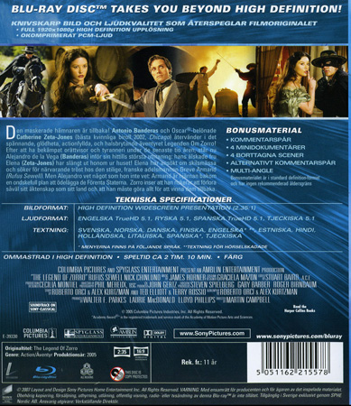 Legenden Om Zorro (Danskt omslag) (Blu-ray) - 2