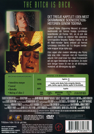 Alien 3 (Norskt omslag) - 2