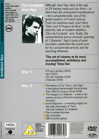 Jean Vigo - Complete Collection (2-disc) (ej svensk text) - 2