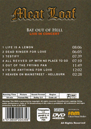 Meat Loaf - Bat Out of Hell Live In Concert - 2