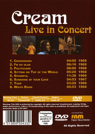 Cream - Live In Concert - 2