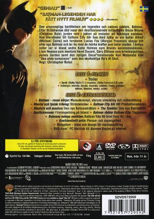 Batman Begins (2-disc) (Norskt omslag) - 2