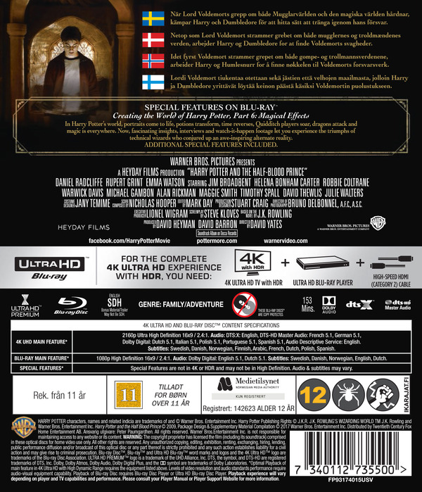Harry Potter Och Halvblodsprinsen (4K Ultra HD + Blu-ray) - 2