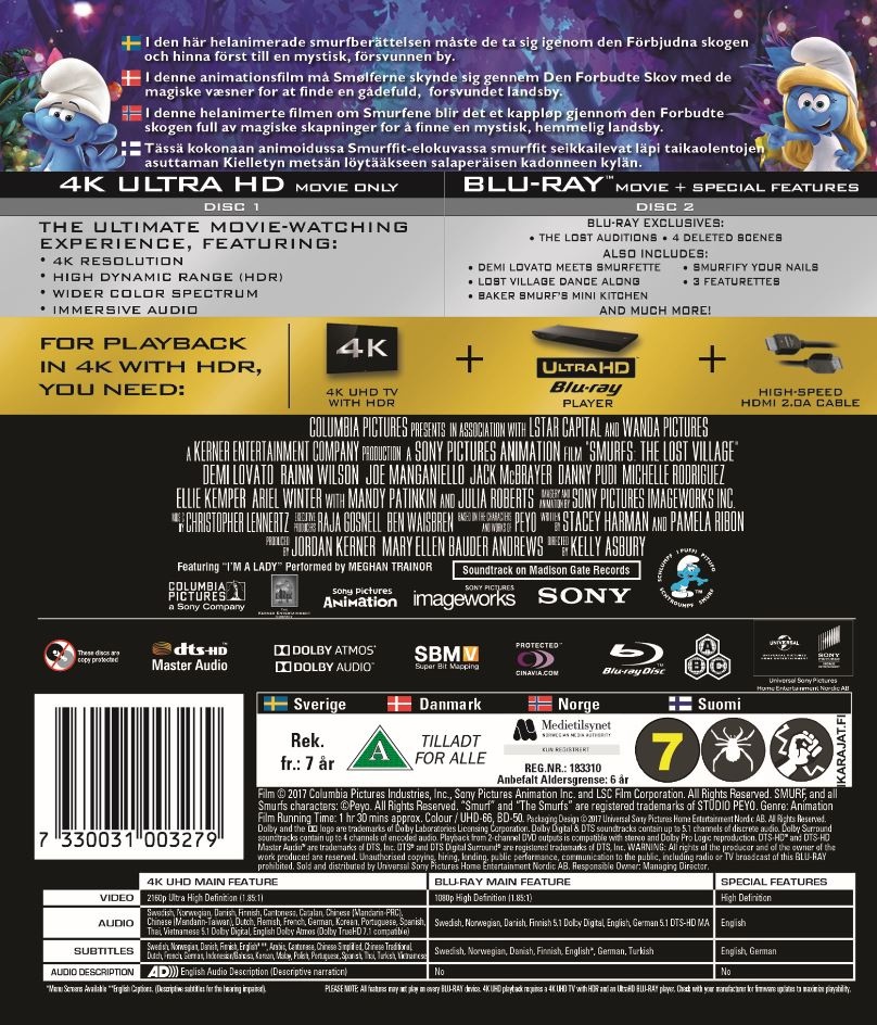 Smurfarna - Den Försvunna Byn (4K Ultra HD + Blu-ray) - 2