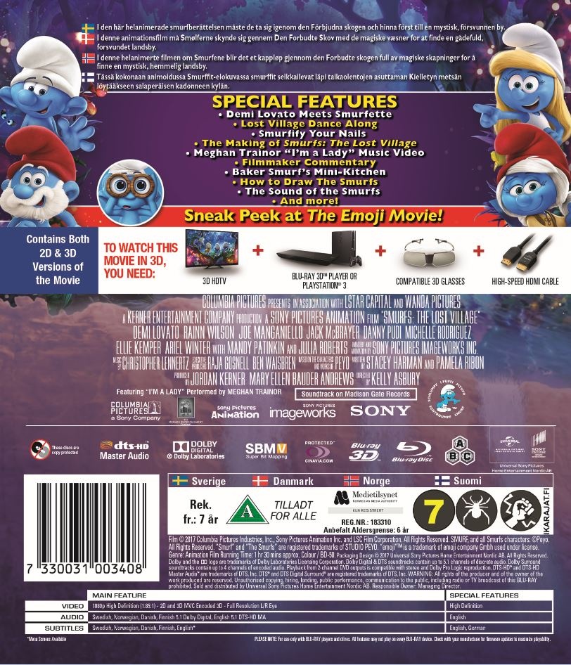 Smurfarna - Den Försvunna Byn (Real 3D + Blu-ray) - 2