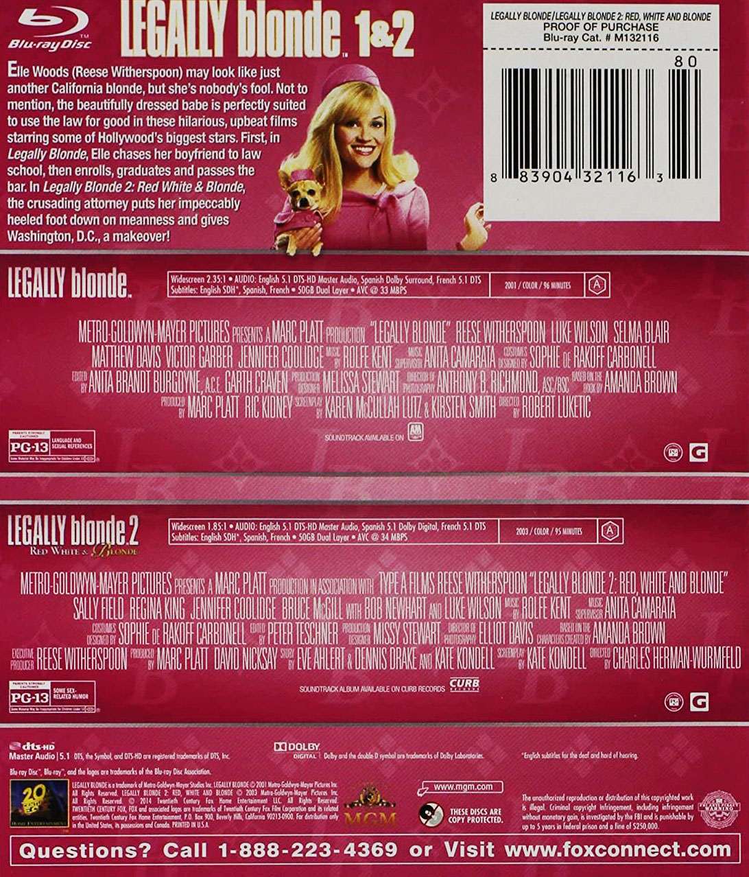 Legally Blonde / Legally Blonde 2 (ej svensk text på Legally Blonde 2) (Blu-ray) - 2